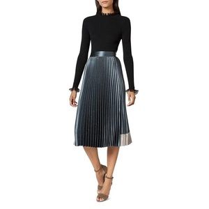 Ted Baker London | Glaycie Contrast Panel Pleated Midi Skirt